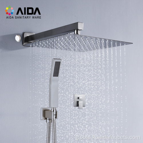 Rain Concealed Shower Set Rain Mixer Shower Faucet System with Body Spray Jets Complete Set Wall Mounted Supplier